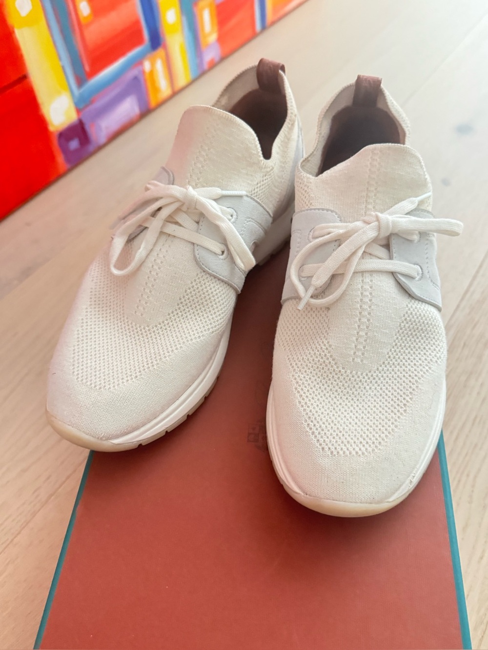 Loro Piana Women's Lace-Up Knit Sneakers box includes